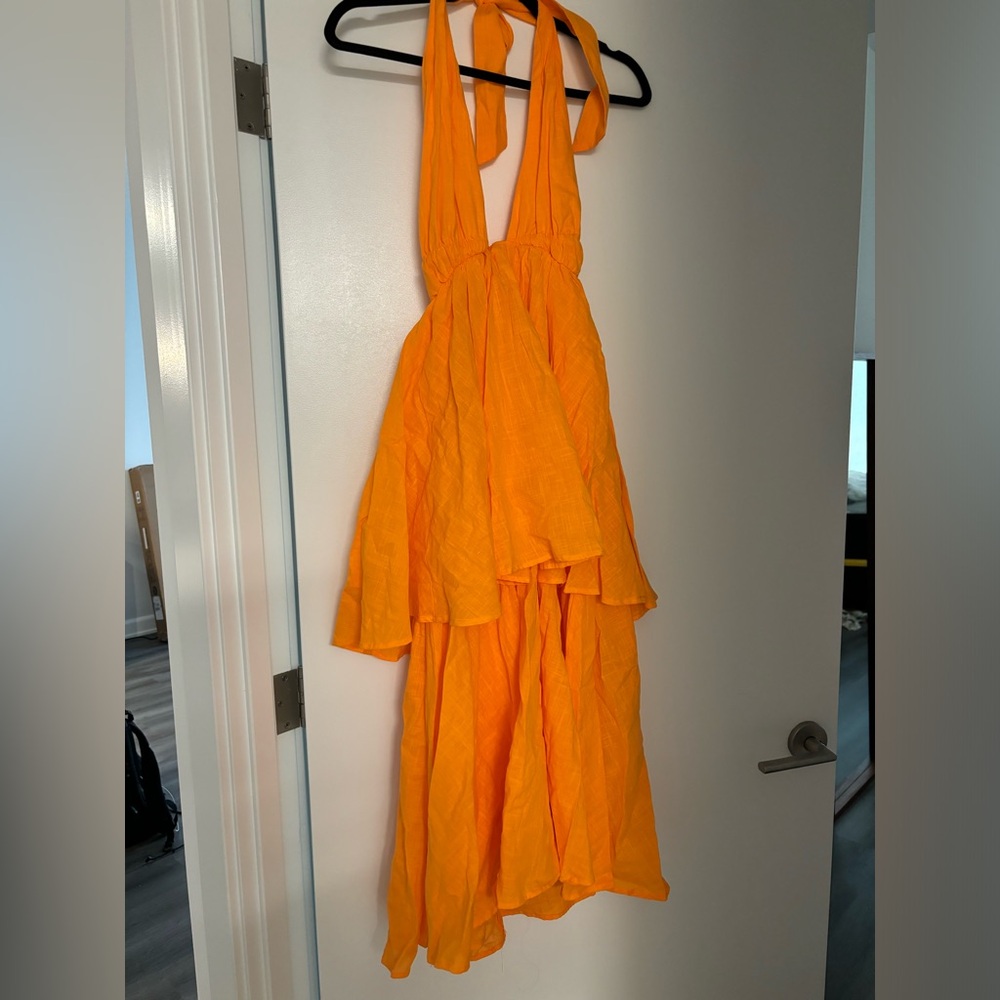Orange halter dress